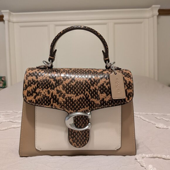 COACH Tabby Top Handle In Colorblock Snakeskin RARE ITEM - Picture 1 of 16